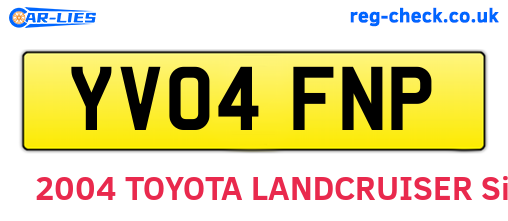 YV04FNP are the vehicle registration plates.