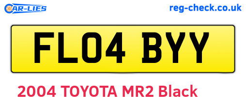 FL04BYY are the vehicle registration plates.