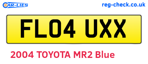 FL04UXX are the vehicle registration plates.