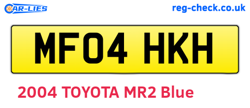 MF04HKH are the vehicle registration plates.