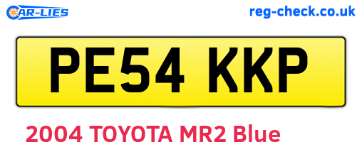 PE54KKP are the vehicle registration plates.