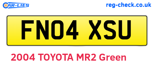 FN04XSU are the vehicle registration plates.