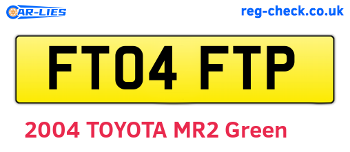 FT04FTP are the vehicle registration plates.