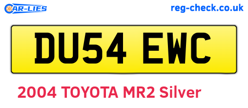 DU54EWC are the vehicle registration plates.