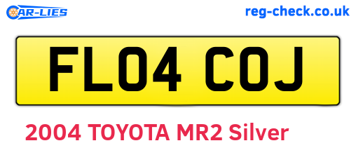 FL04COJ are the vehicle registration plates.