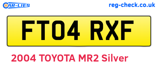 FT04RXF are the vehicle registration plates.