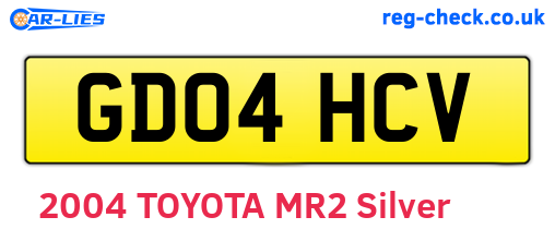 GD04HCV are the vehicle registration plates.