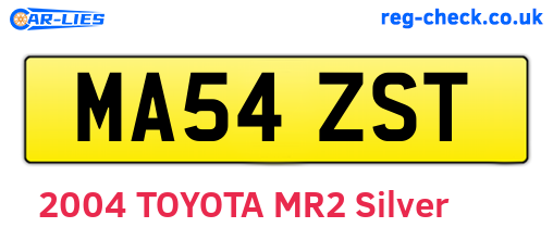 MA54ZST are the vehicle registration plates.