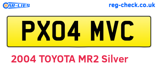 PX04MVC are the vehicle registration plates.