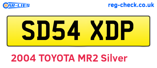 SD54XDP are the vehicle registration plates.