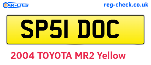 SP51DOC are the vehicle registration plates.