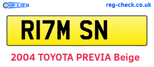 R17MSN are the vehicle registration plates.
