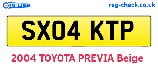 SX04KTP are the vehicle registration plates.