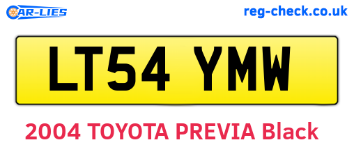 LT54YMW are the vehicle registration plates.