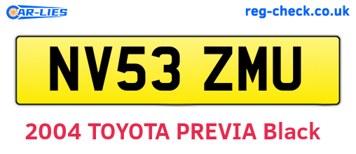 NV53ZMU are the vehicle registration plates.