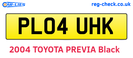 PL04UHK are the vehicle registration plates.