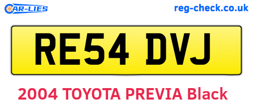 RE54DVJ are the vehicle registration plates.
