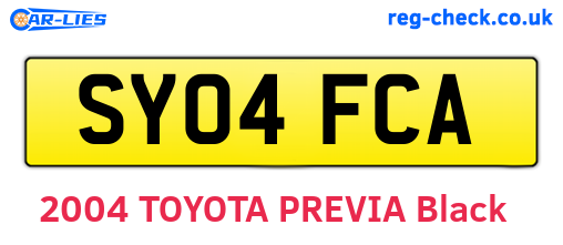 SY04FCA are the vehicle registration plates.