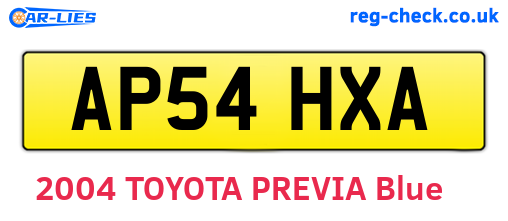 AP54HXA are the vehicle registration plates.
