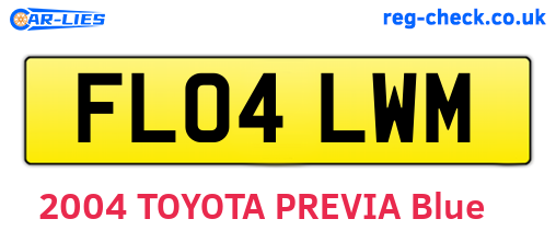 FL04LWM are the vehicle registration plates.