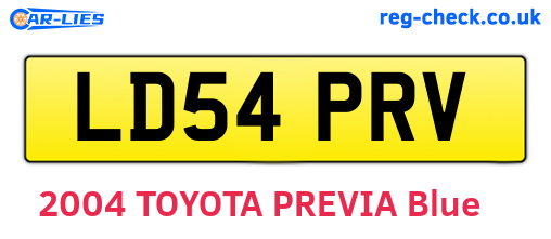LD54PRV are the vehicle registration plates.