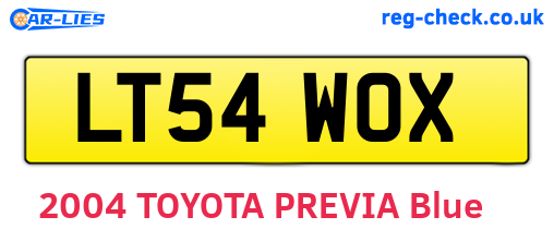 LT54WOX are the vehicle registration plates.