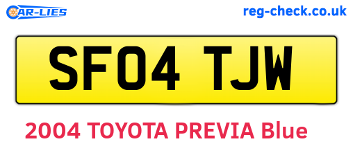 SF04TJW are the vehicle registration plates.