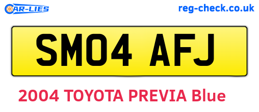 SM04AFJ are the vehicle registration plates.