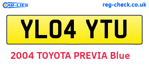 YL04YTU are the vehicle registration plates.