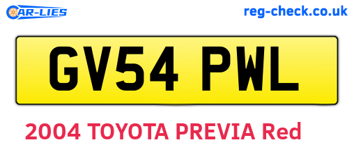 GV54PWL are the vehicle registration plates.