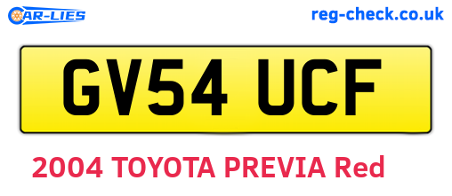 GV54UCF are the vehicle registration plates.
