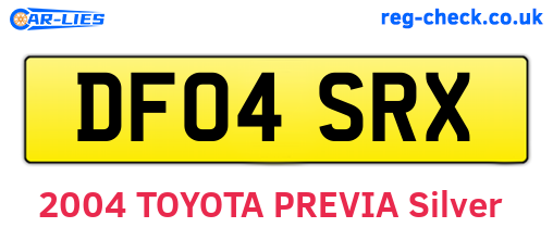 DF04SRX are the vehicle registration plates.