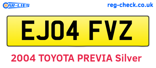 EJ04FVZ are the vehicle registration plates.