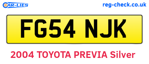 FG54NJK are the vehicle registration plates.