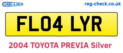 FL04LYR are the vehicle registration plates.