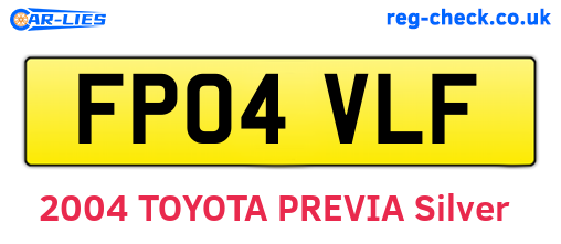 FP04VLF are the vehicle registration plates.