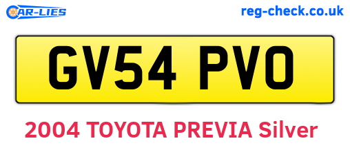 GV54PVO are the vehicle registration plates.