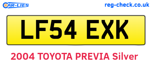 LF54EXK are the vehicle registration plates.