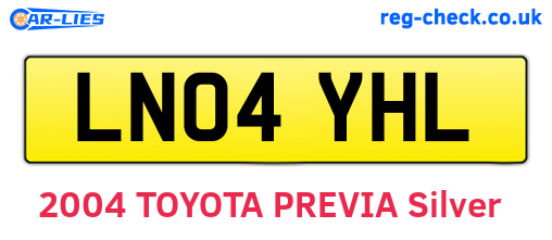 LN04YHL are the vehicle registration plates.