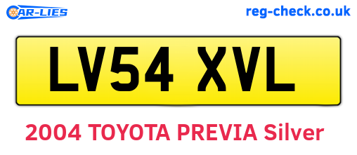LV54XVL are the vehicle registration plates.