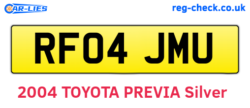 RF04JMU are the vehicle registration plates.