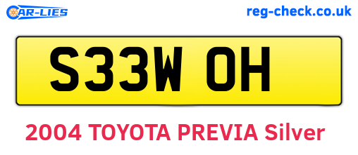 S33WOH are the vehicle registration plates.