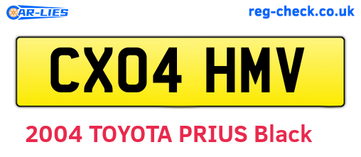 CX04HMV are the vehicle registration plates.