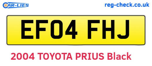 EF04FHJ are the vehicle registration plates.