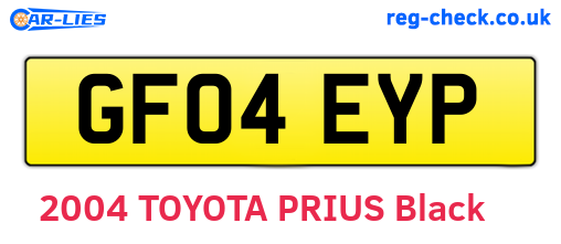 GF04EYP are the vehicle registration plates.