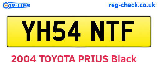 YH54NTF are the vehicle registration plates.