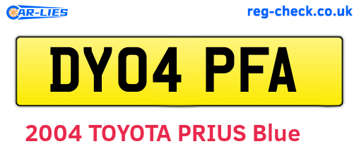 DY04PFA are the vehicle registration plates.