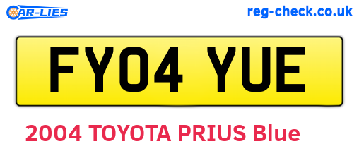 FY04YUE are the vehicle registration plates.