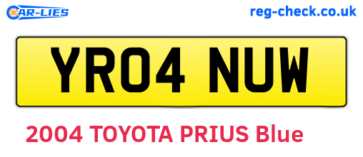YR04NUW are the vehicle registration plates.