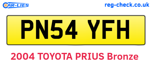 PN54YFH are the vehicle registration plates.